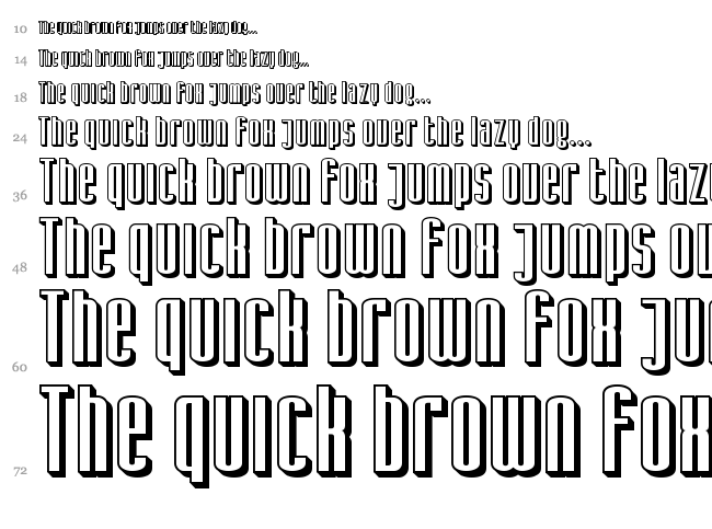SF Iron Gothic font waterfall
